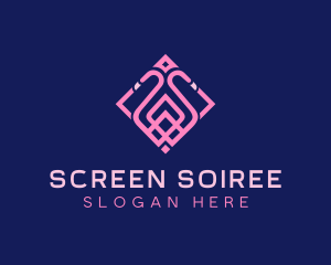 Luxury Flamingo Tile logo design