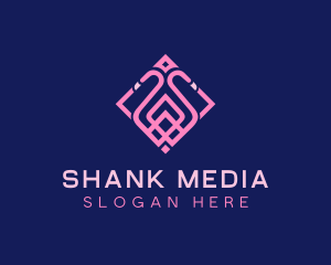 Luxury Flamingo Tile logo design