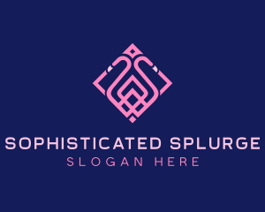 Luxury Flamingo Tile logo design