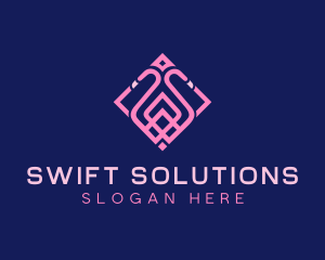 Luxury Flamingo Tile logo design