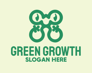 Green Nature Frog  logo design