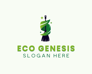 Eco Broom Cleaning logo design