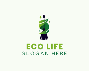 Eco Broom Cleaning logo design