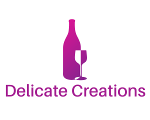 Wine Bottle Glass logo design