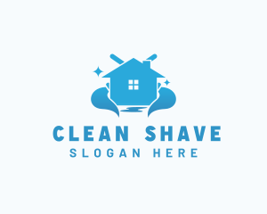 Mop House Cleaning logo design