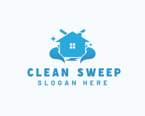 Mop House Cleaning logo design