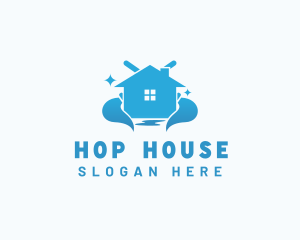 Mop House Cleaning logo design