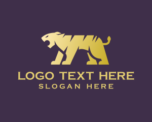 Gold Tiger Animal logo