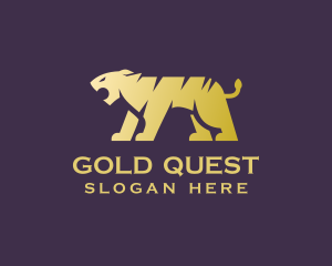 Gold Tiger Animal logo design