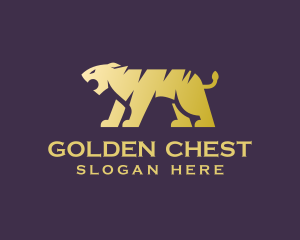 Gold Tiger Animal logo design