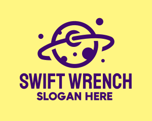 Wrench Tool Planet  logo design