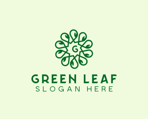 Organic Herbal Leaf logo design