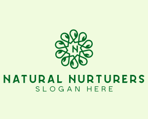 Organic Herbal Leaf logo design