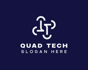 Drone Tech Quadrotor logo design