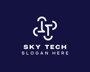 Drone Tech Quadrotor logo design