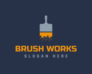 Paint Brush Cityscape logo design