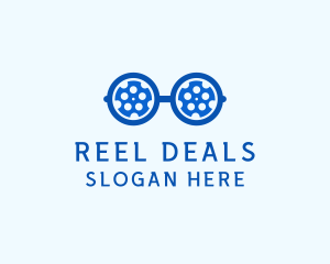 Film Reel Eyeglass logo design