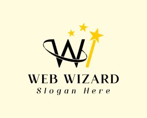 Wizard W Gold logo design