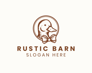 Rustic Duck Bowtie logo design