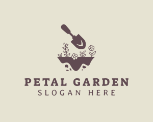 Trowel Shovel Flower Landscaping logo design