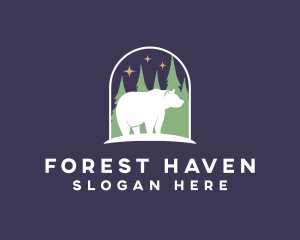 Forest Grizzly Bear logo design