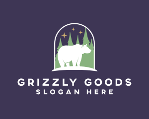 Forest Grizzly Bear logo design