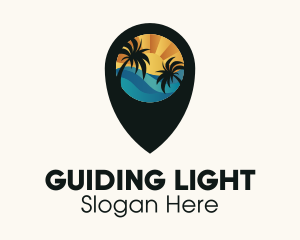 Tropical Beach Location logo design