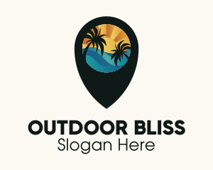 Tropical Beach Location logo design