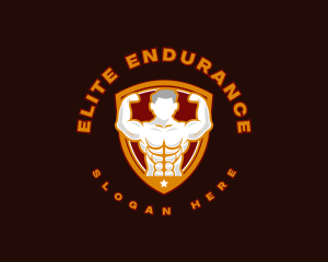 Bodybuilder Gym Man logo design