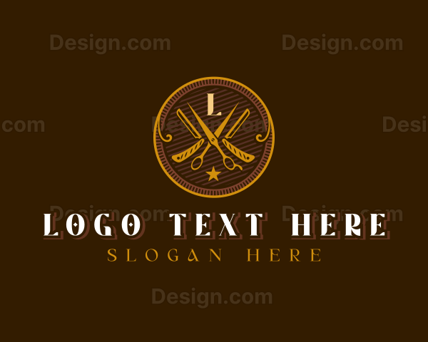 Elegant Barbershop Grooming Logo