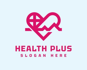 Healthy Heart Hearbeat logo design