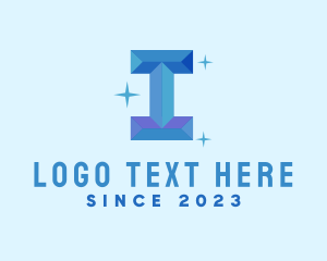 Shiny Gem Letter I logo