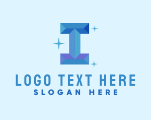 Shiny Gem Letter I Logo