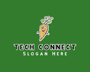 Cartoon Carrot Veggie Logo