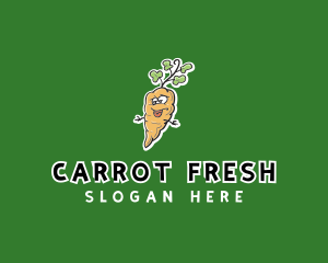 Cartoon Carrot Veggie logo design