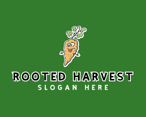 Cartoon Carrot Veggie logo design