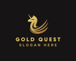 Gold Deluxe Unicorn logo design