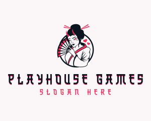 Gaming Woman Geisha logo design