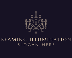 Chandelier Light Fixture logo design