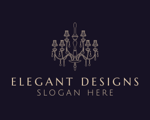 Chandelier Light Fixture logo design