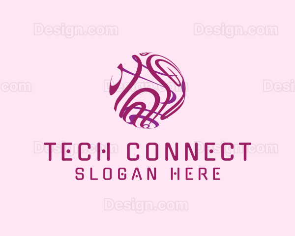 Tech Sphere Swirl Logo