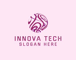 Tech Sphere Swirl logo design