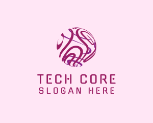 Tech Sphere Swirl logo design