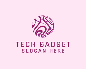 Tech Sphere Swirl logo design