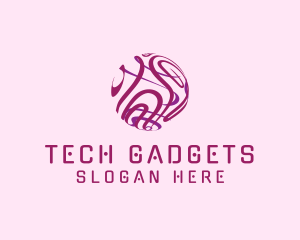 Tech Sphere Swirl logo design