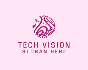 Tech Sphere Swirl logo design