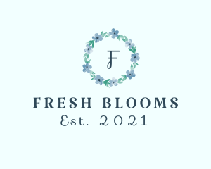 Watercolor Floral Wreath logo design