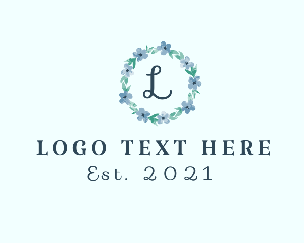 Watercolor Floral Wreath logo