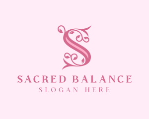 Wellness Floral Letter S logo design