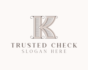 Antique Boutique Interior Design Letter K Logo